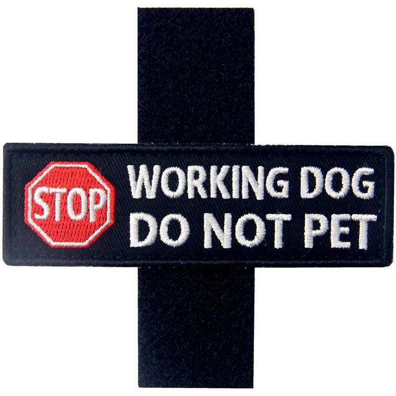 ODSP Service Dog Working Do Not Pet Tactical Military Badge Emblem Embroidered Patches Appliques with Fastener Hook and Loop Backing for Vests/Harnesses 3.93 x 1.18 Inch Bubble of 2PCS - Image 3
